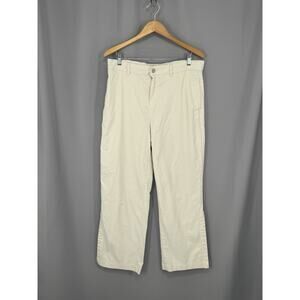 Soft Surroundings Pants Womens Large Beige Twill Capri Stretch Casual Summer